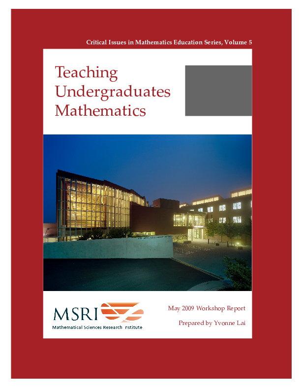 CIME v5 cover - Teaching Undergraduates Mathematics